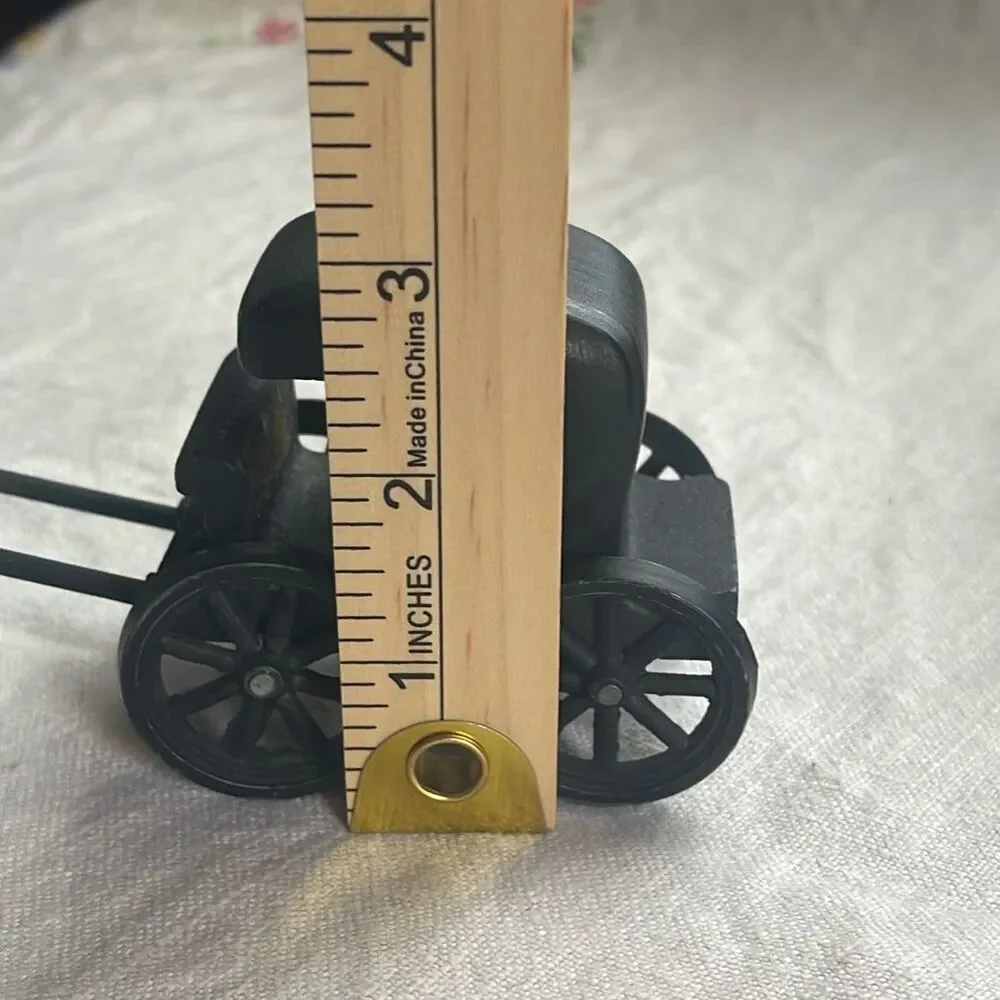 Vintage handmade wooded toy - horse carriage, issues